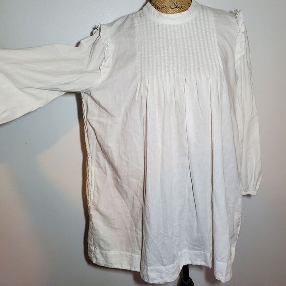 Free People Clover Pintuck Linen Blend Tunic Dress Size Medium - Picture 9 of 16